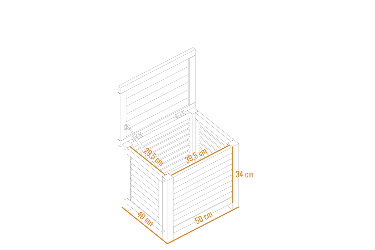 Agnes teak förvaringsbänk 50 cm