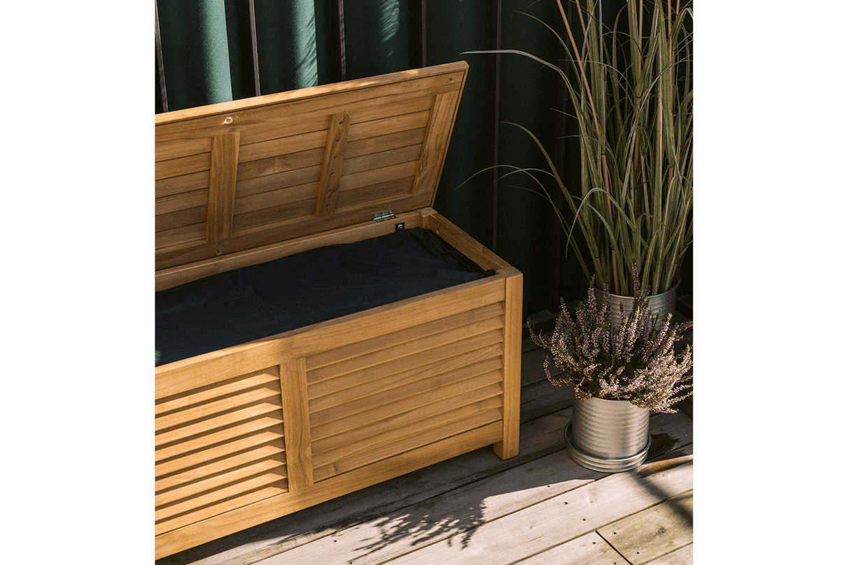 Agnes teak förvaringsbänk 125 cm