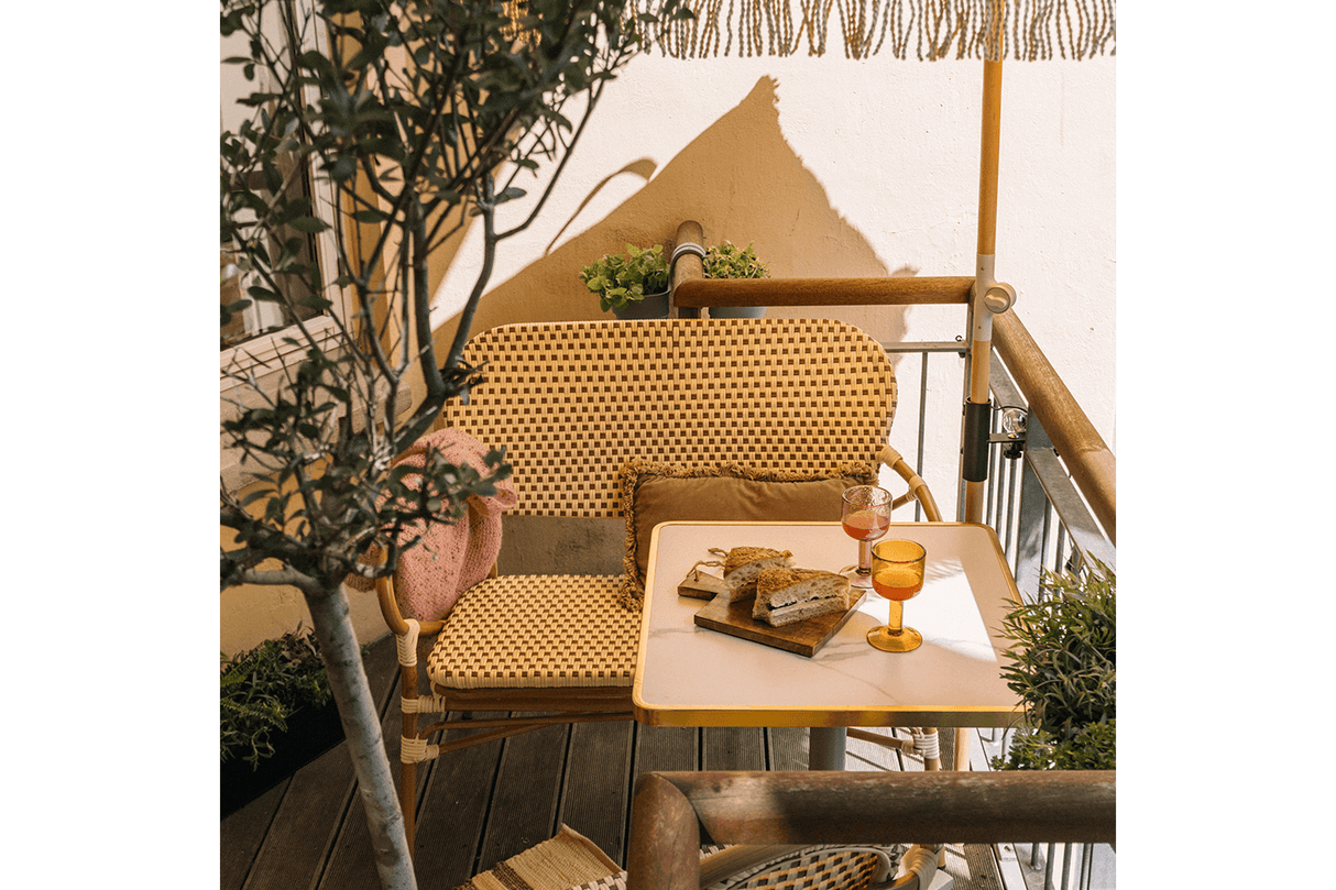 Babette cafébänk med fransk flätning 108 cm