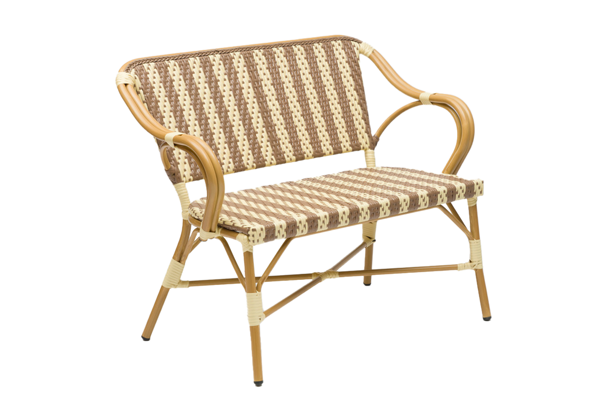 Claire cafébänk med fransk flätning 108 cm