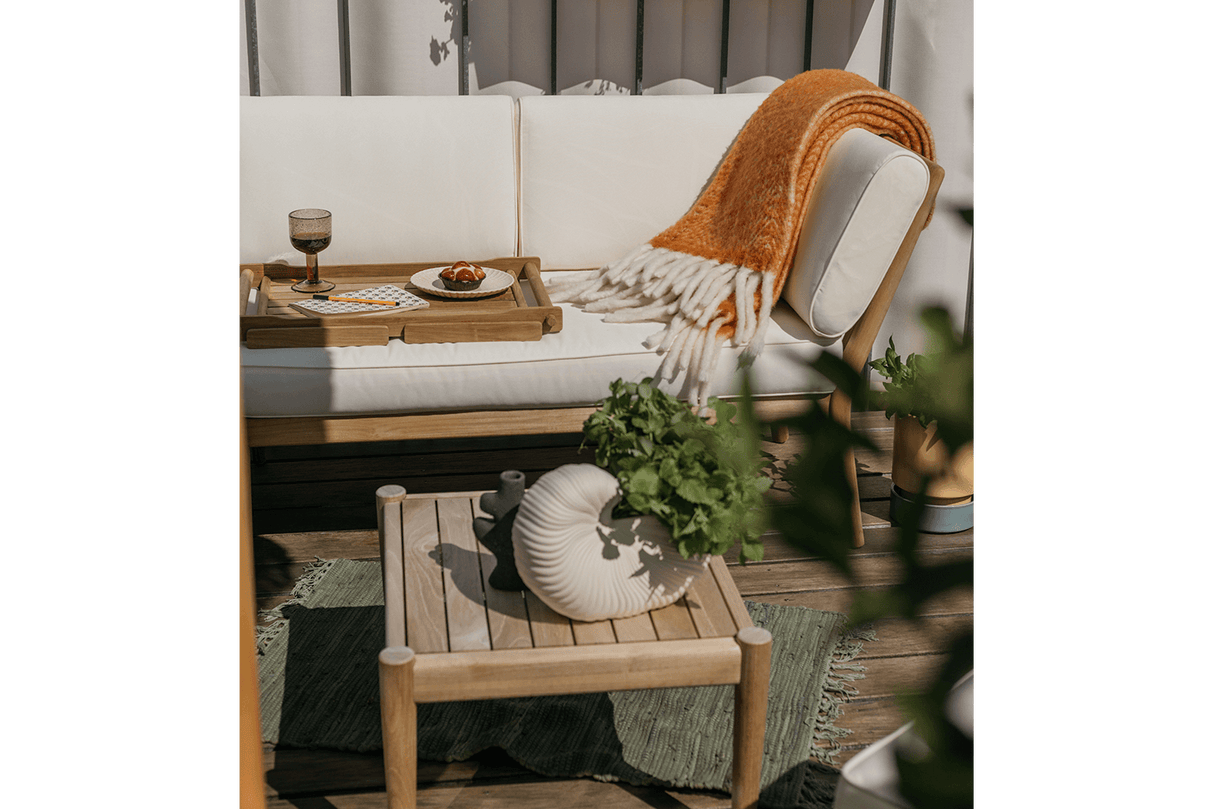 Sienna teak high back loungesoffa - höger