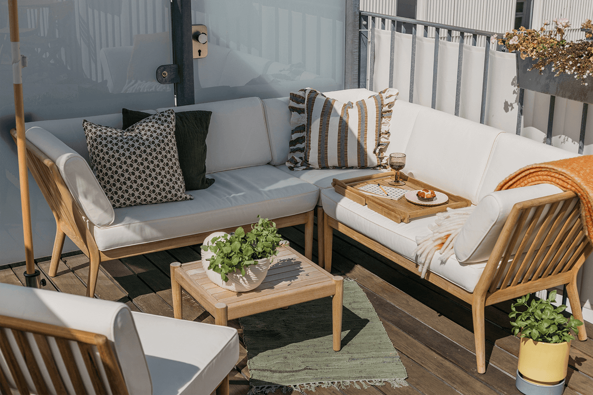 Sienna teak high back loungesoffa - höger