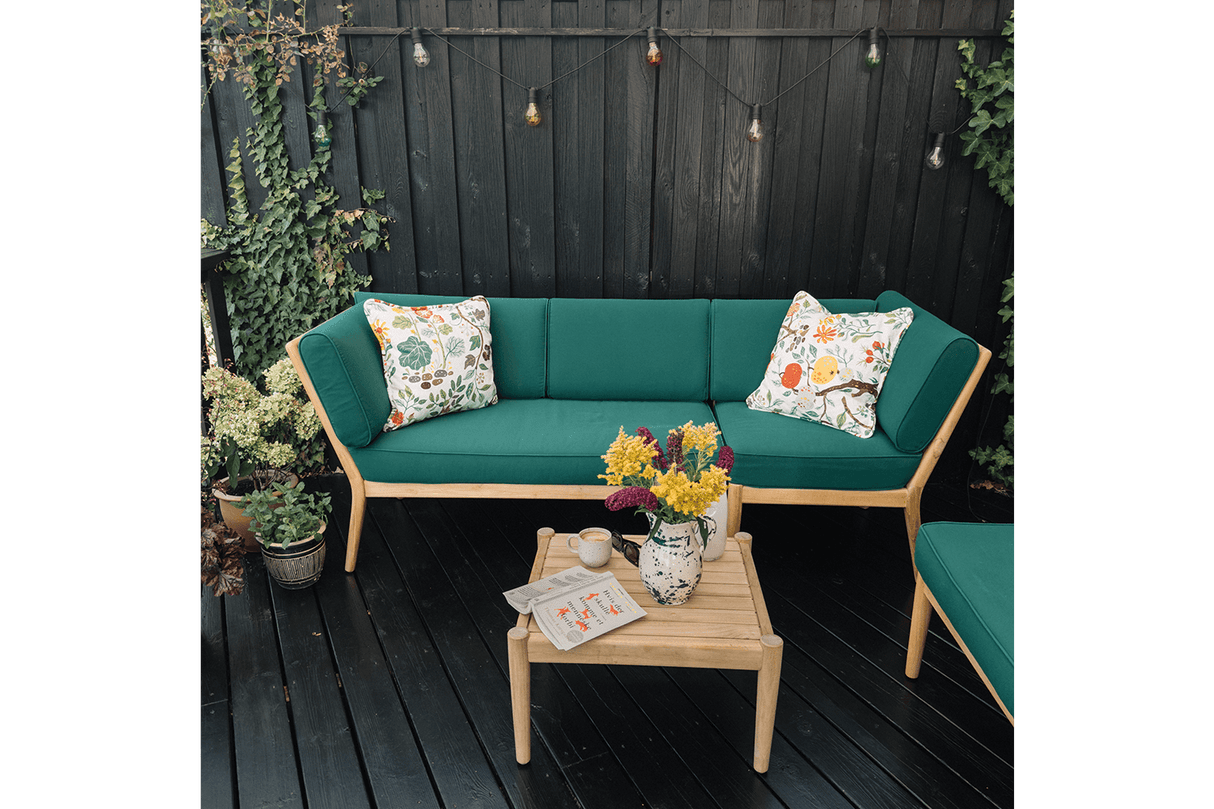 Sienna teak high back loungesoffa - hörn