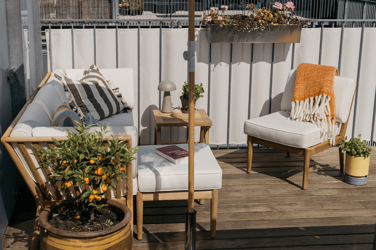 Sienna teak high back loungesoffa - mittmodul