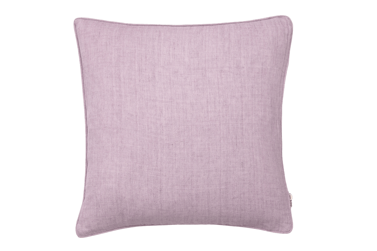 Luxury light linne kuddfodral med sydd kant 50 x 50 cm