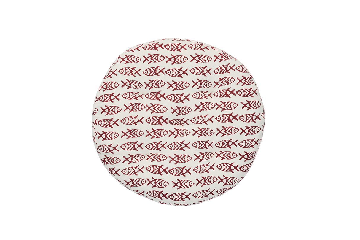 Rund Kuddfodral med Print