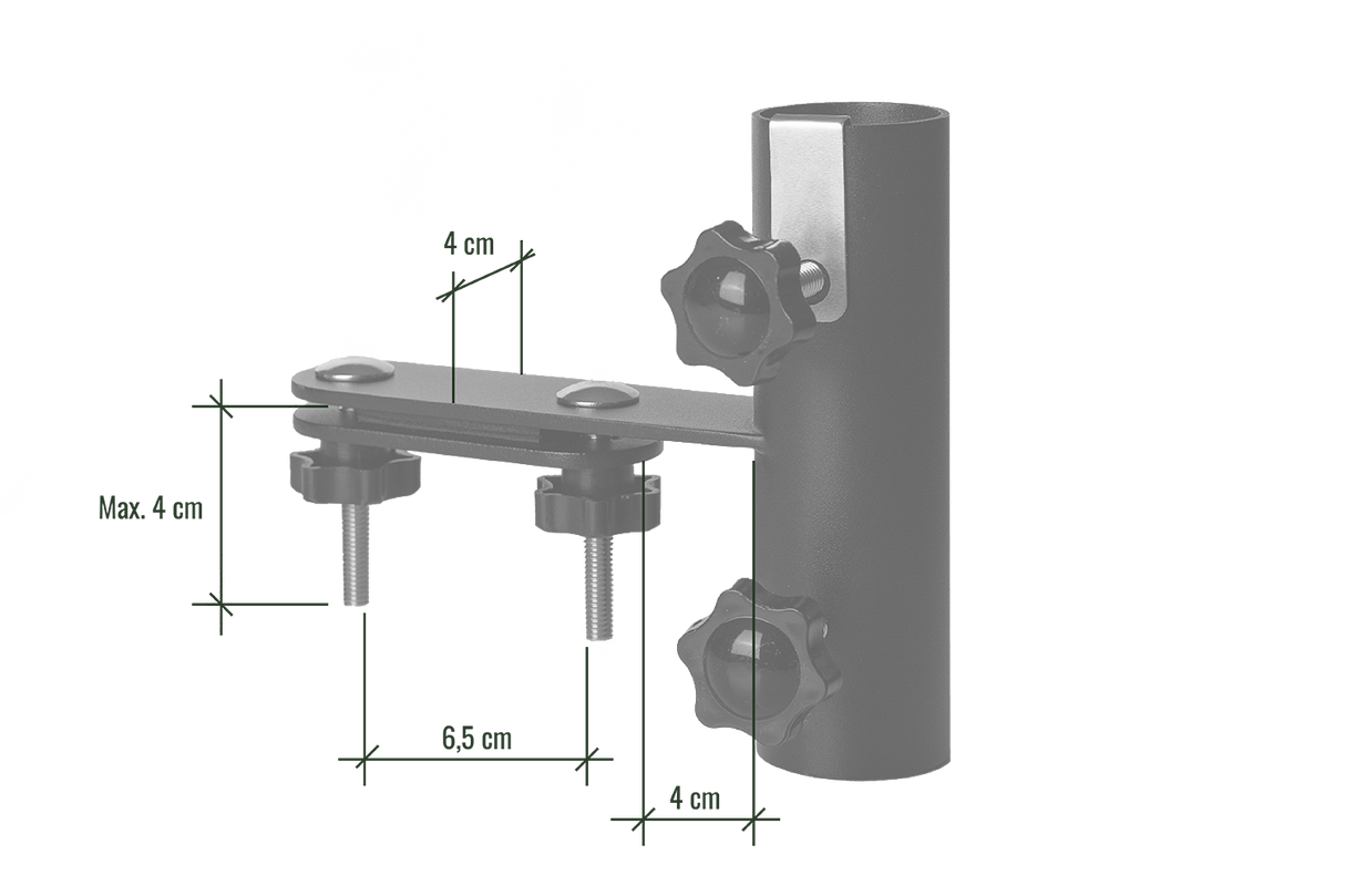 Pil parasollfäste till platta balkongräcken