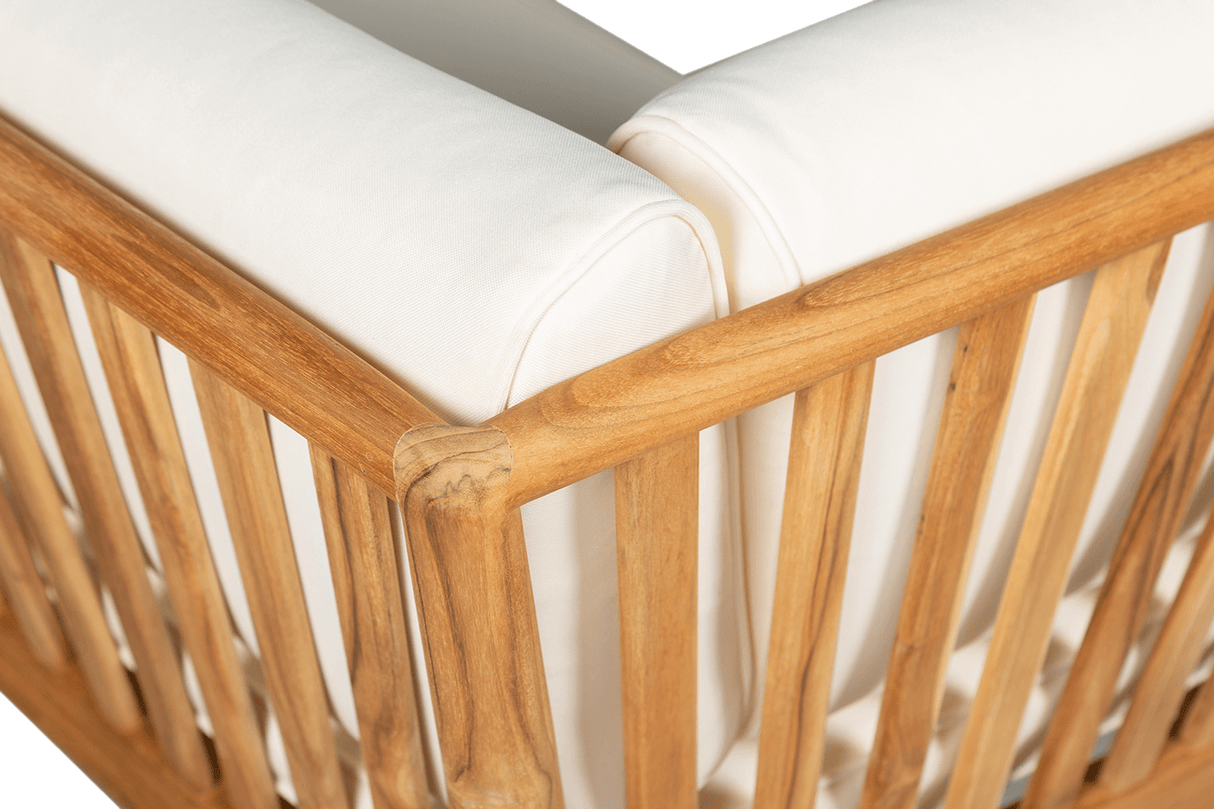 Sienna teak high back loungesoffa - vänster