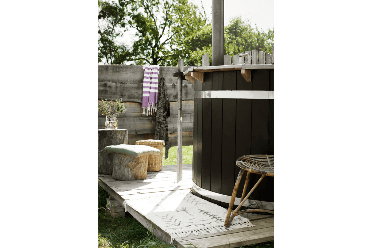 Kritstrecksrandig sittdyna 45 x 45 cm