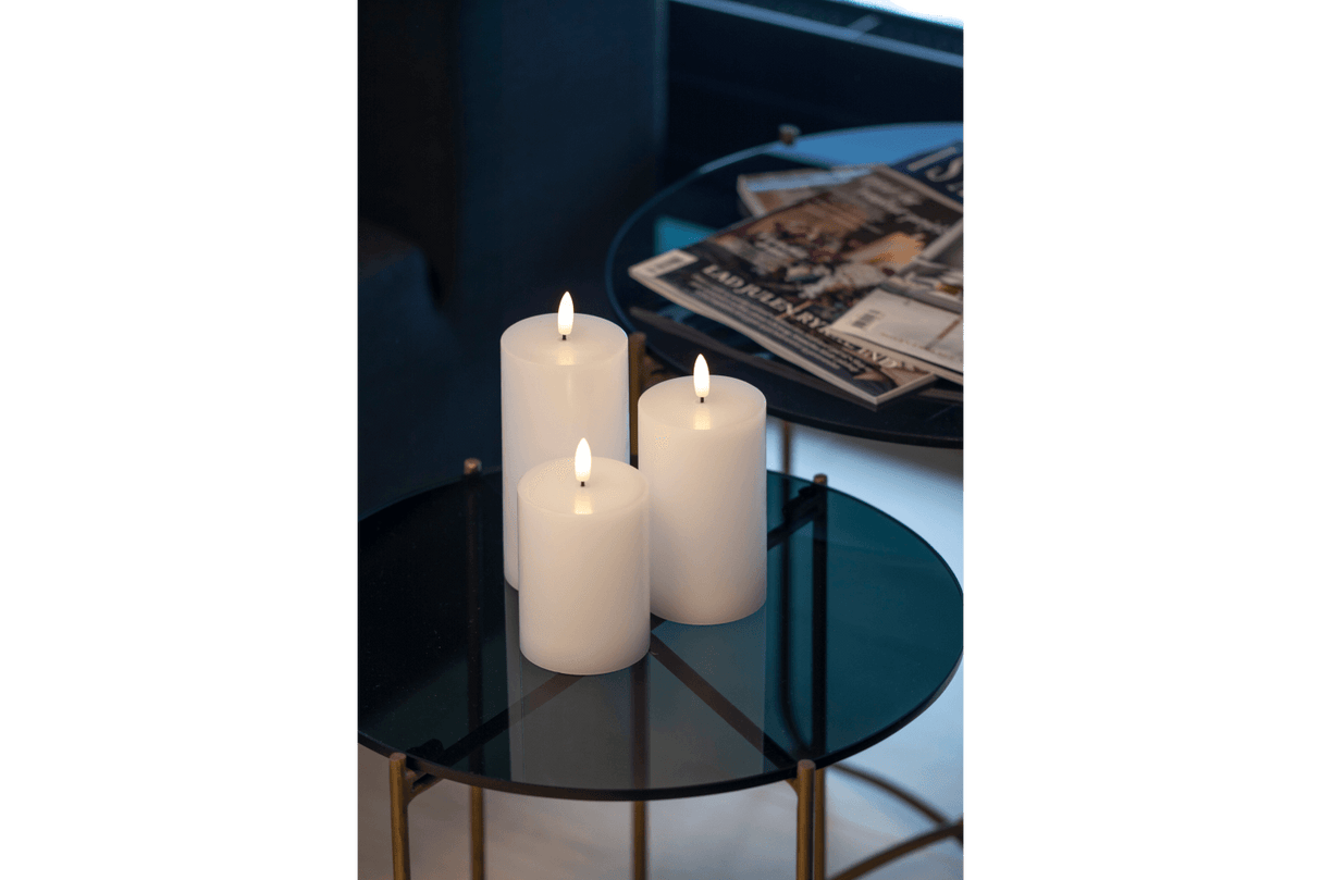 Sille Ø7,5 cm uppladdningsbara LED -ljus / 3 st