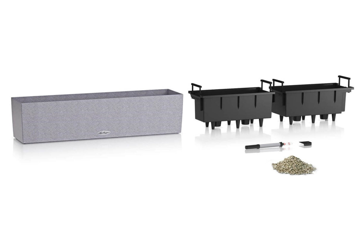 Stone balkonglåda med självbevattning 80 cm