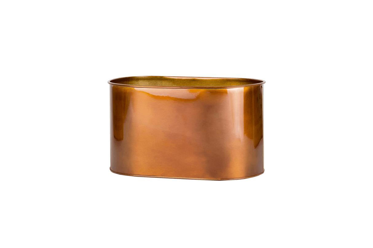 Ovalina planteringslåda till galler - 30 x 17 cm, koppar