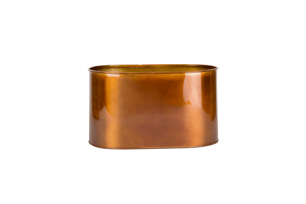 Ovalina planteringslåda till galler - 30 x 17 cm, koppar