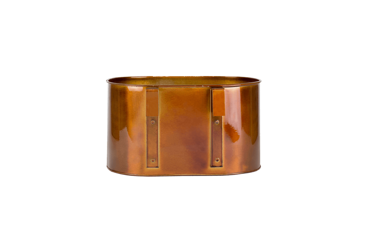 Ovalina planteringslåda till galler - 30 x 17 cm, koppar