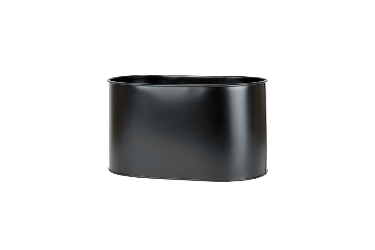 Ovalina planteringslåda till galler - 30 x 17 cm, svart