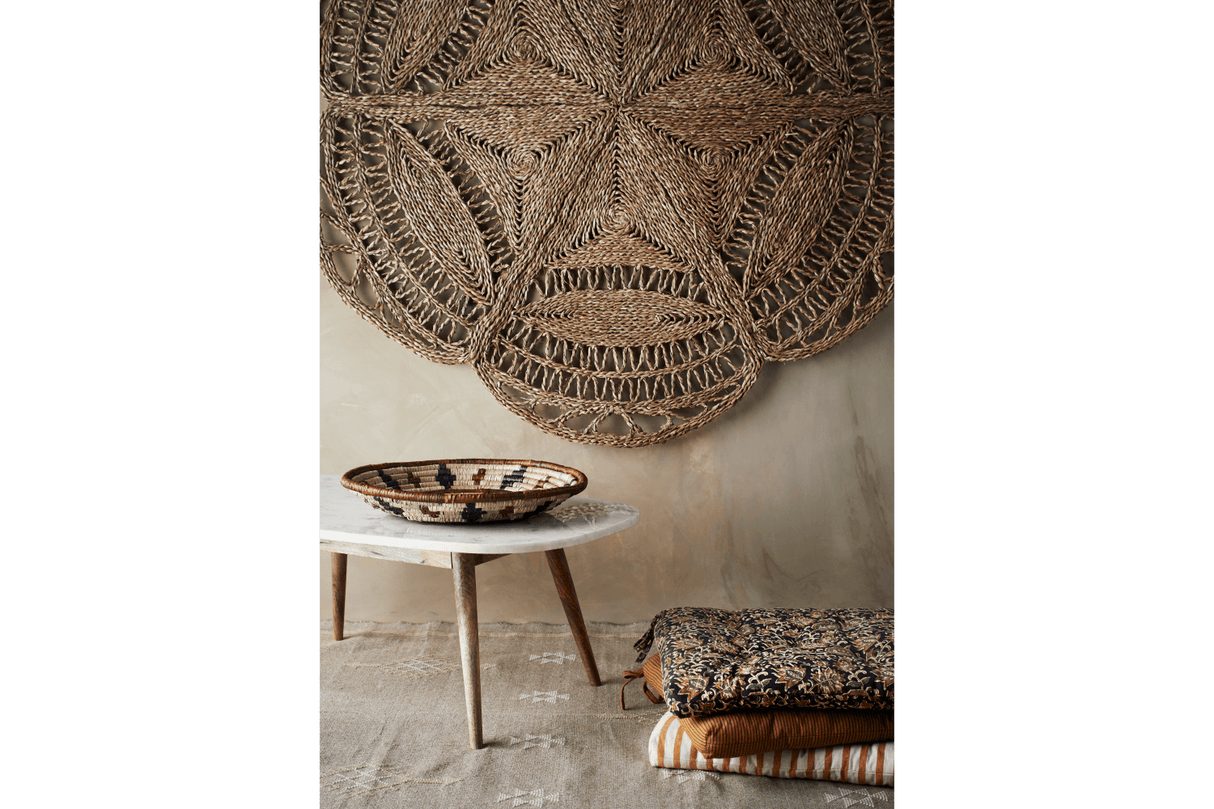 Randig sittdyna, honey 45 x 45 cm