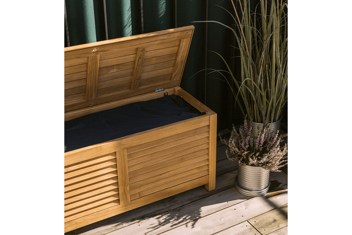 Agnes teak förvaringsbänk 145 cm
