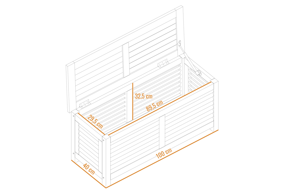 Agnes teak förvaringsbänk 100 cm