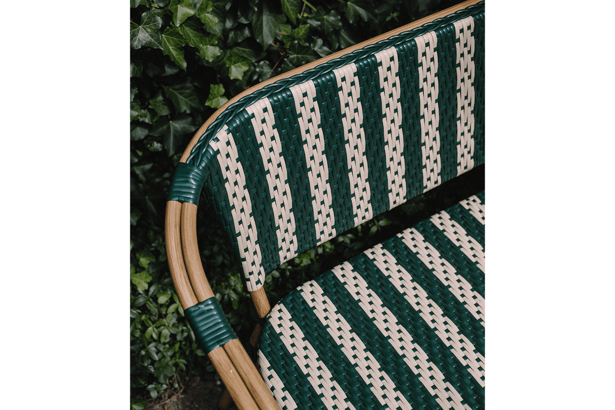 Claire cafébänk med fransk flätning 130 cm