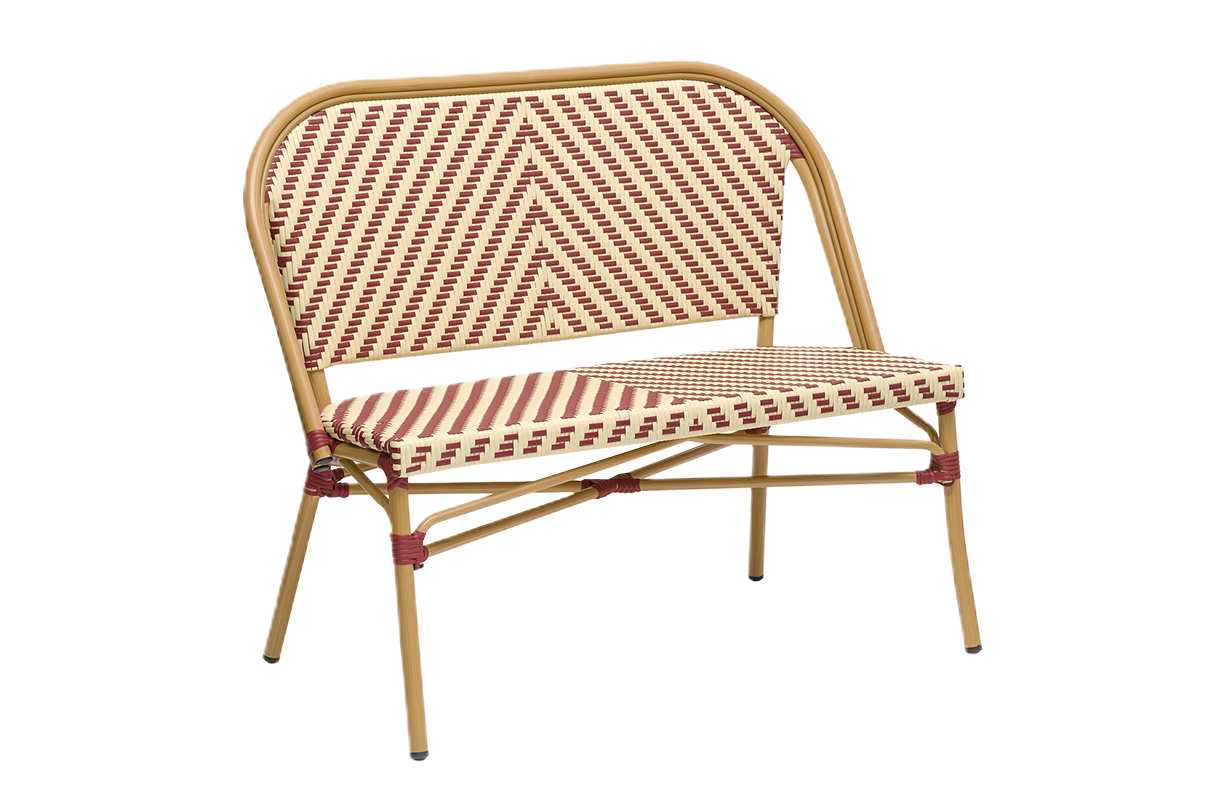 Claudine cafébänk med fransk flätning 108 cm