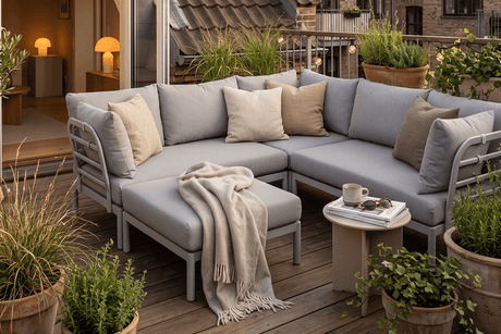 Luna aluminium lounge puff / bord