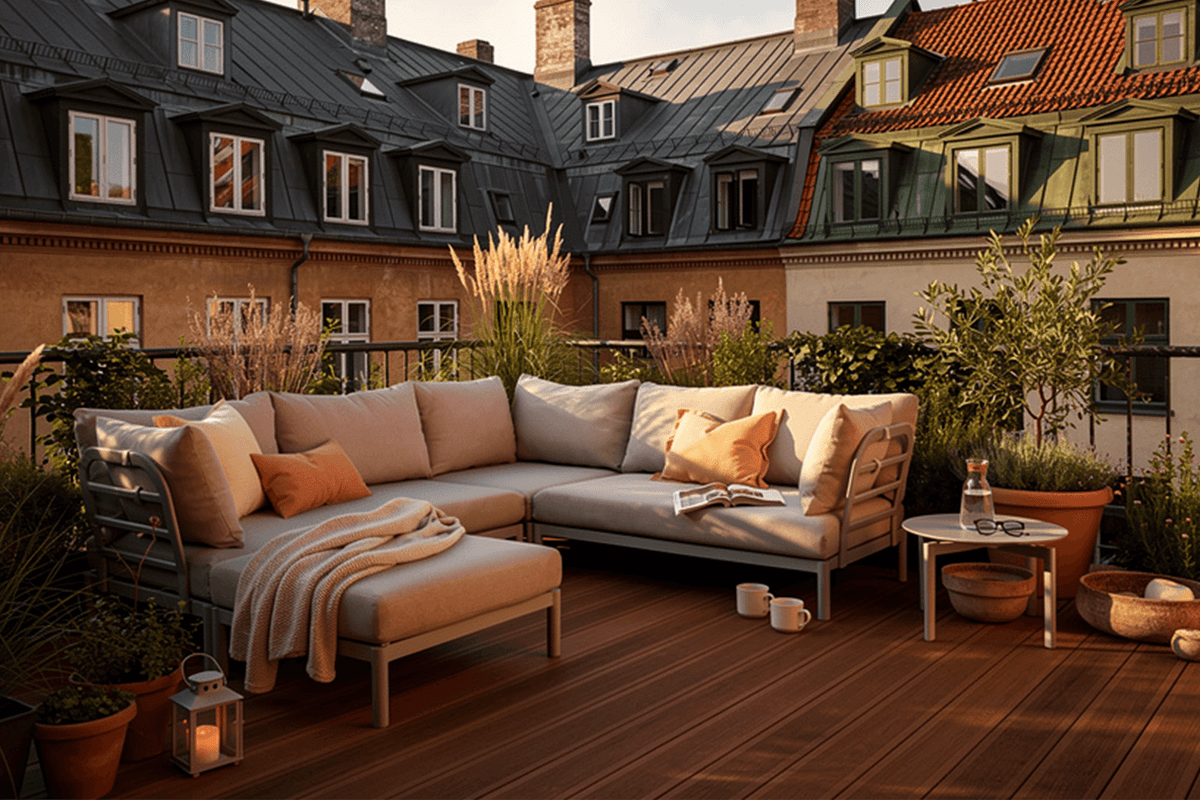 Luna aluminium loungesoffa - hörna