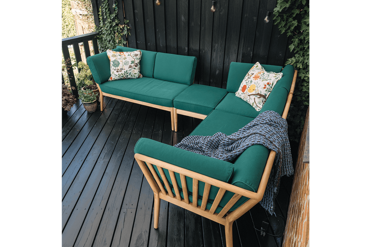 Sienna teak puff / bord