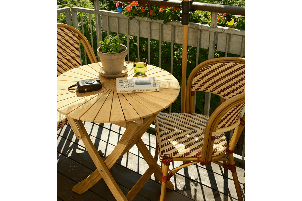 Rozette teak fällbord Ø70 cm