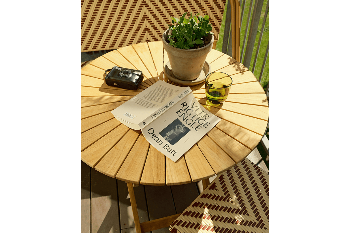 Rozette teak fällbord Ø70 cm