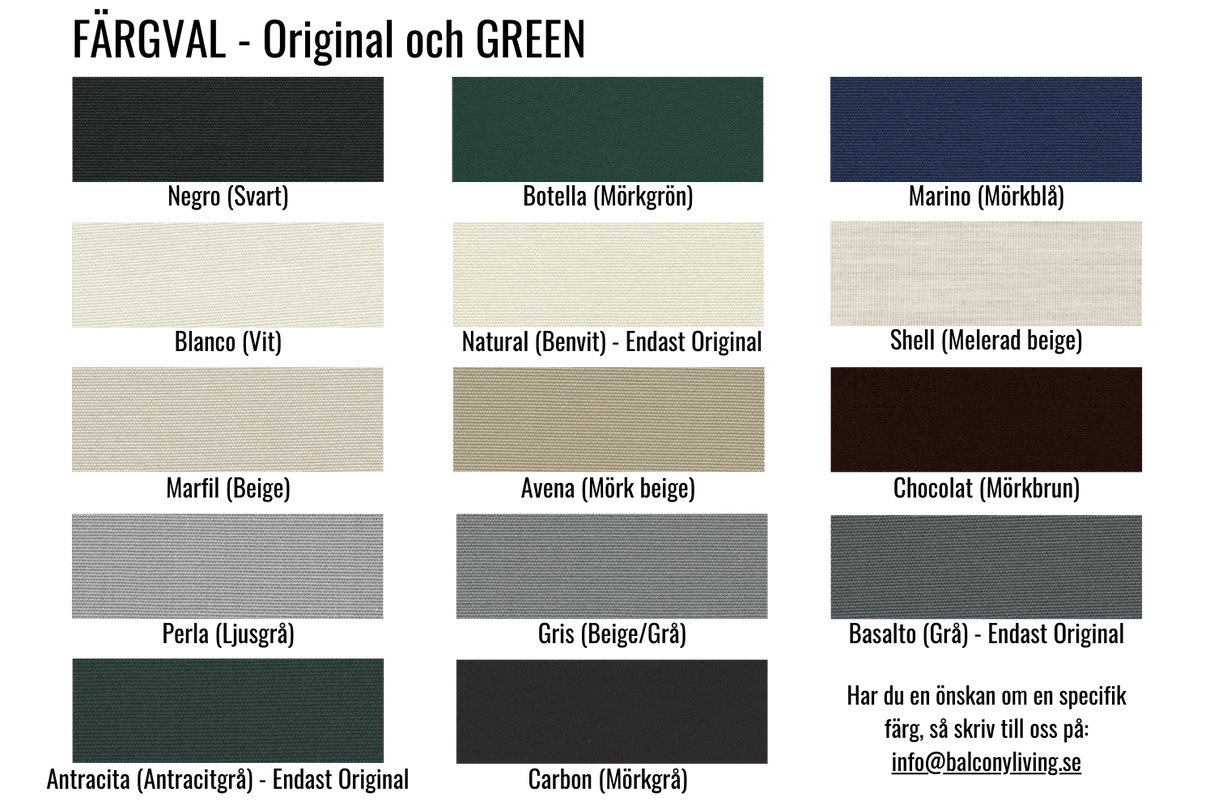 Måttband och färgprover till balkongskydd