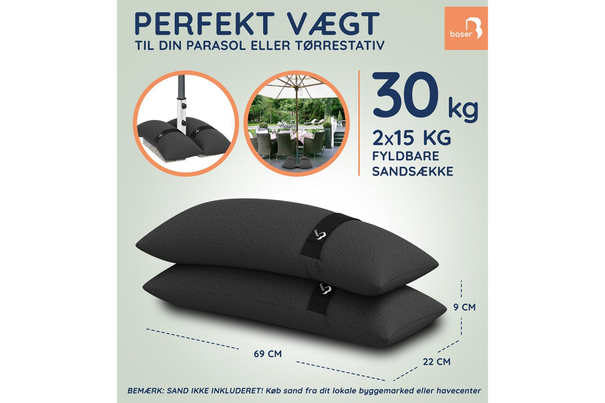 Baser utomhus sandsäckar 15kg x 2