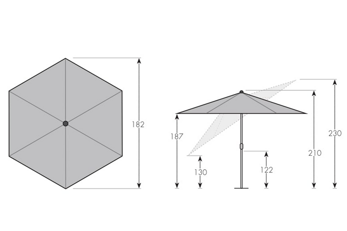 Basic lift neo parasoll med tilt Ø180 cm
