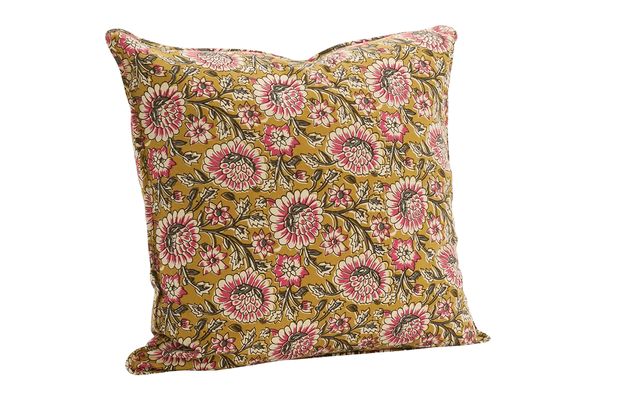 Blommig kuddfodral 50 x 50 cm
