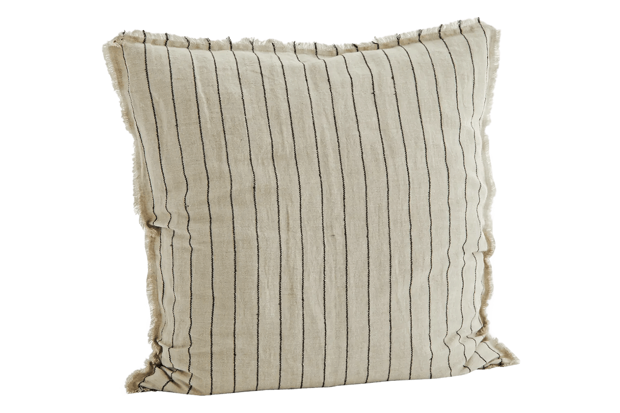 Kuddfodral med svarta ränder 60 x 60 cm