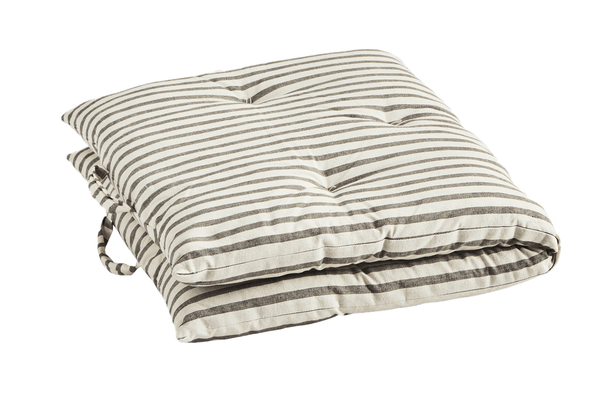 Randig madrassdyna 60 x 100 cm - offwhite/grå