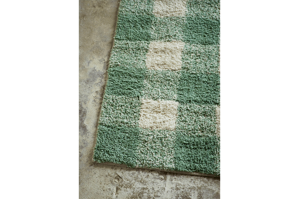 Rutig tuftad badrumsmatta 60 x 90 cm