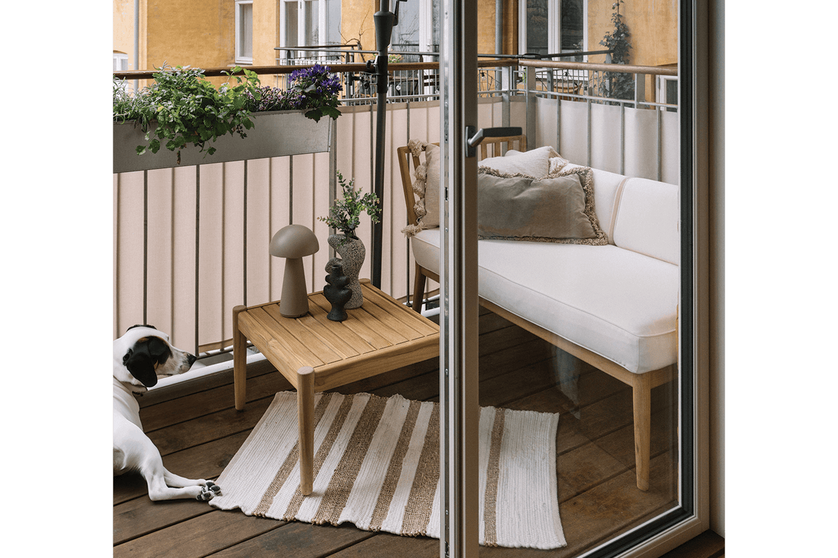 Sienna teak puff / bord