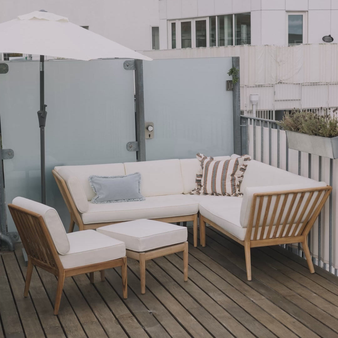 Sienna teak high back loungesoffa - höger