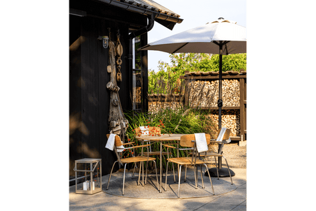 Cambre parasoll m/vit stång Ø200 cm