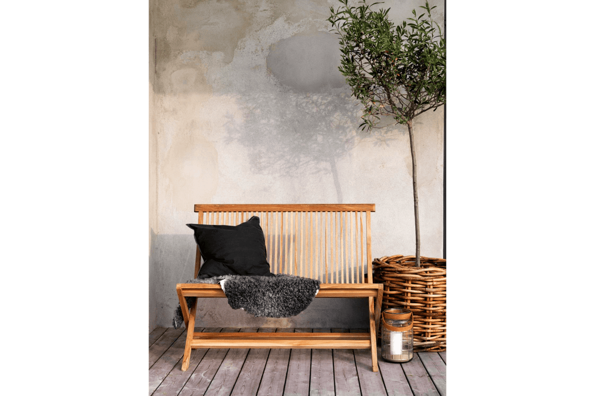 Turin teak bänk med ryggstöd 110 cm
