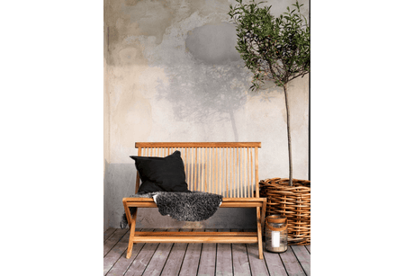 Turin teak bänk med ryggstöd 110 cm