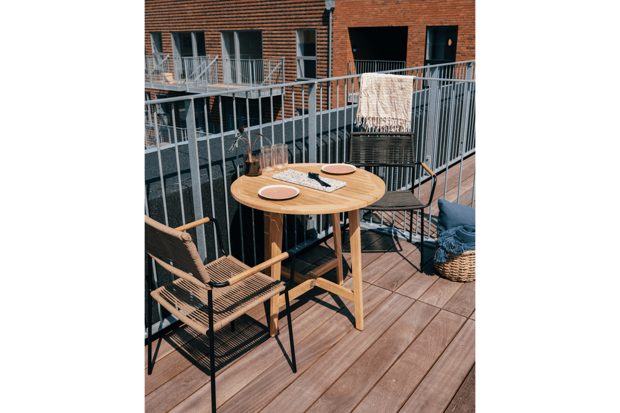 Clara teak gatelegbord Ø80 cm