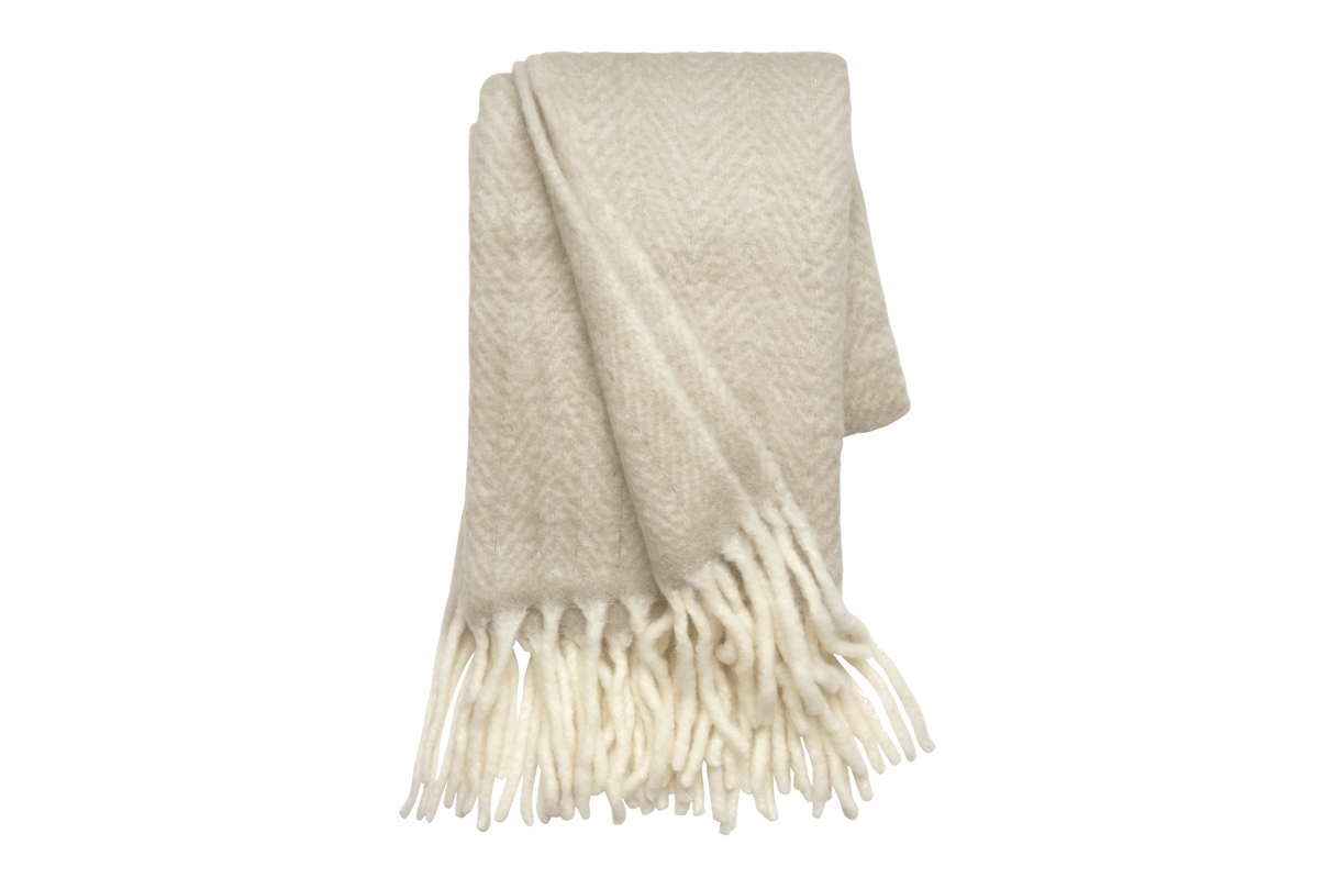 Mathea ullplad med vackert fiskbensmönster