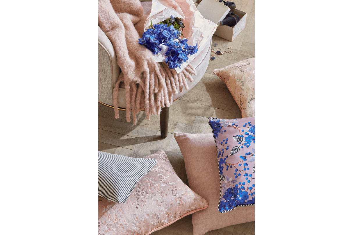 Mathea ullplad med vackert fiskbensmönster