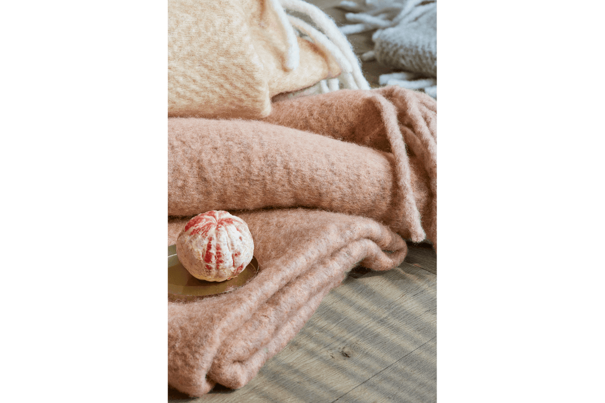 Mathea ullplad med vackert fiskbensmönster