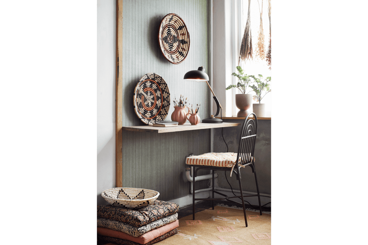 Randig sittdyna, honey 45 x 45 cm