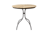 Cafébord i teak med aluminiumram Ø80 cm