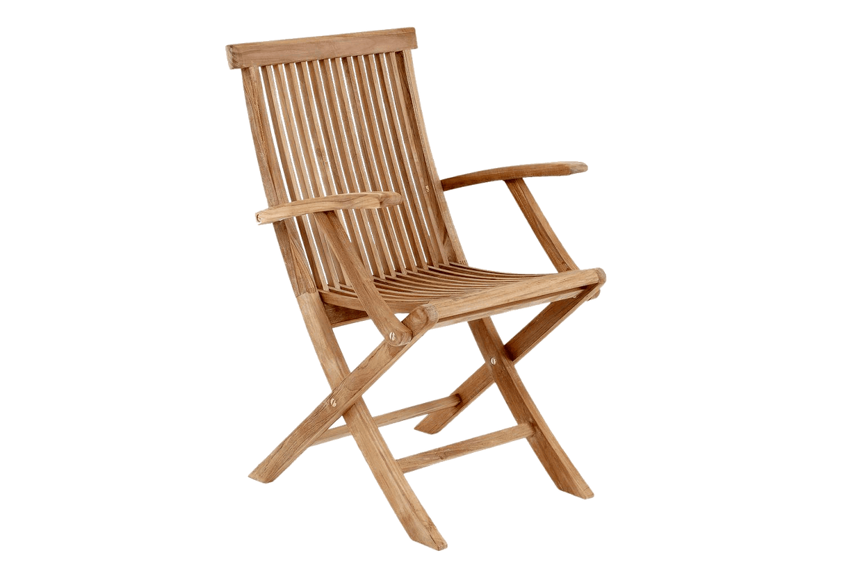 Turin teak klappstol med armstöd